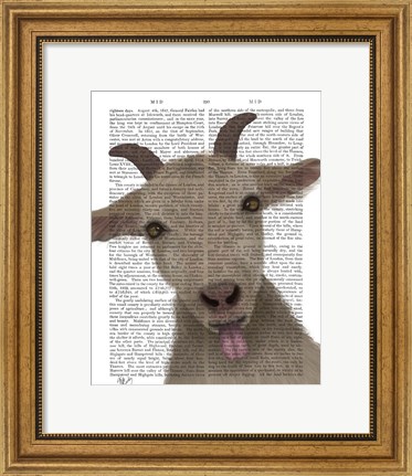 Framed Funny Farm Goat 2 Book Print Print