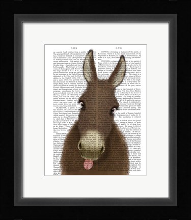 Framed Funny Farm Donkey 1 Book Print Print