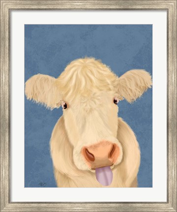 Framed Funny Farm Cow 1 Print