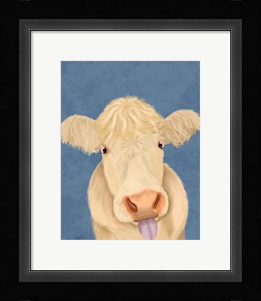 Framed Funny Farm Cow 1 Print