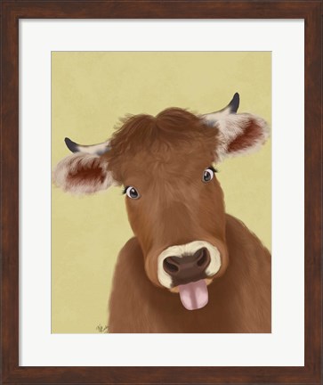 Framed Funny Farm Cow 2 Print