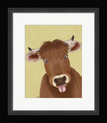 Framed Funny Farm Cow 2 Print