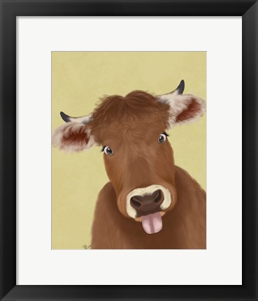 Framed Funny Farm Cow 2 Print