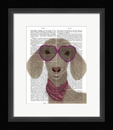 Framed Goat Heart Glasses Book Print Print