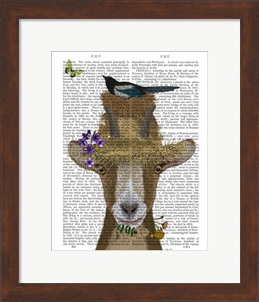 Framed Goat In Straw Hat Book Print Print