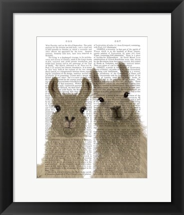 Framed Llama Duo, Looking at You Book Print Print