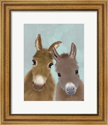 Framed Donkey Duo, Looking at You Print