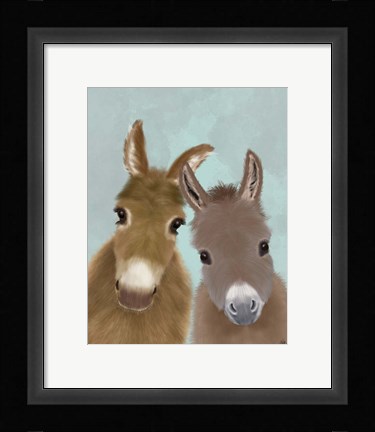 Framed Donkey Duo, Looking at You Print
