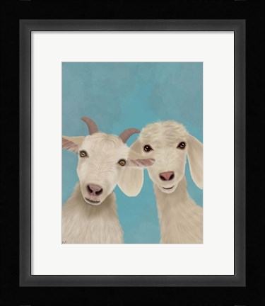 Framed Goat Duo, Looking at You Print