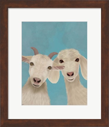 Framed Goat Duo, Looking at You Print