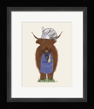Framed Highland Cow Chef Print