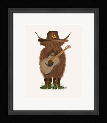 Framed Cow Cowboy Print