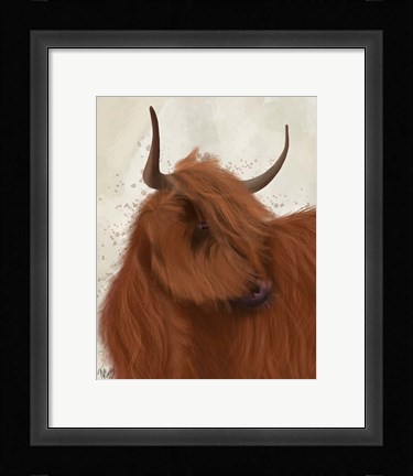 Framed Highland Cow 2, Portrait Print