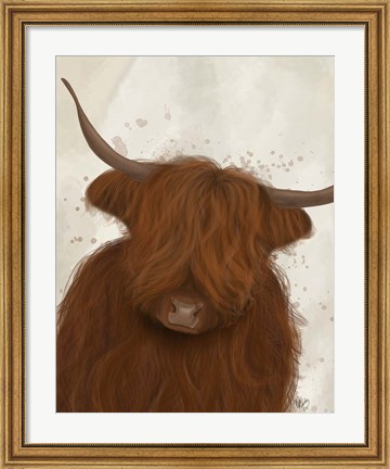 Framed Highland Cow 3, Portrait Print