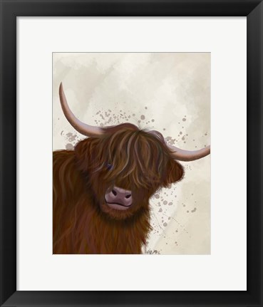 Framed Highland Cow 5, Portrait Print