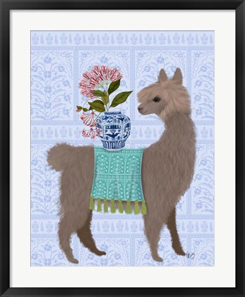 Framed Llama Chinoiserie 1 Print