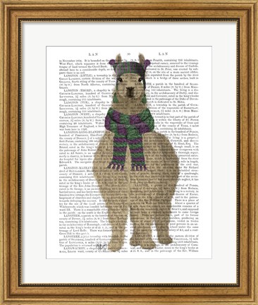 Framed Llama with Purple Scarf, Full Book Print Print