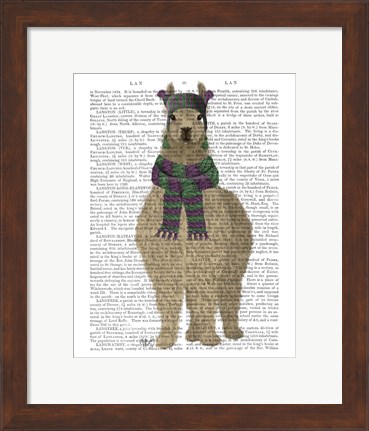 Framed Llama with Purple Scarf, Full Book Print Print