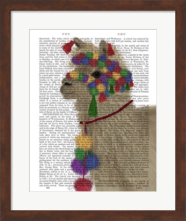 Framed Llama Traditional 2, Portrait Book Print Print