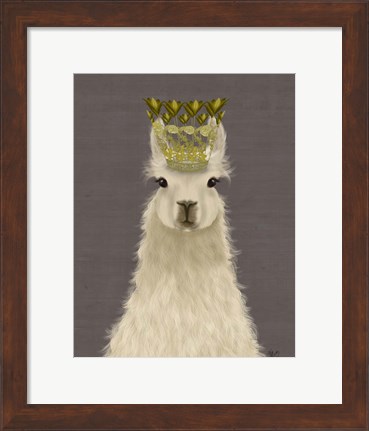 Framed Llama Queen Print