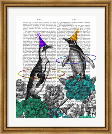 Framed Party Penguins Book Print Print