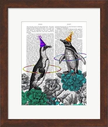 Framed Party Penguins Book Print Print