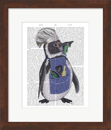 Framed Penguin Chef Book Print Print