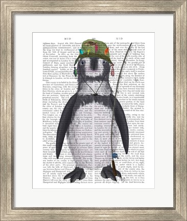 Framed Penguin Fishing Book Print Print