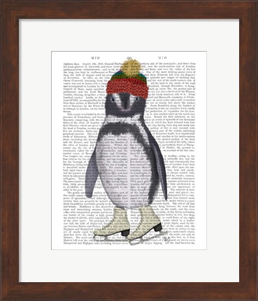 Framed Penguin Ice Skating Book Print Print
