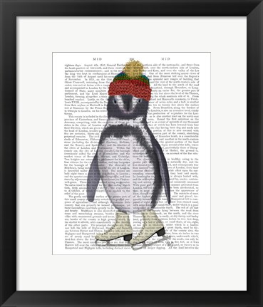 Framed Penguin Ice Skating Book Print Print