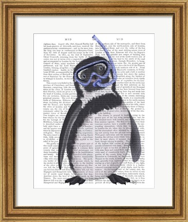Framed Penguin Snorkel Book Print Print