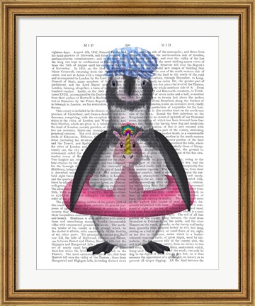 Framed Penguin Unicorn Rubber Ring Book Print Print