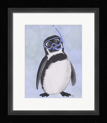 Framed Penguin Snorkel Print