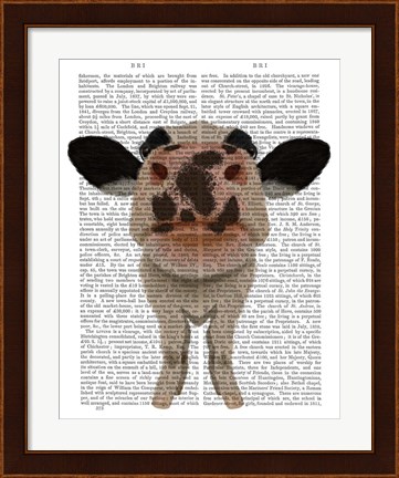 Framed Nosey Cow 1 Book Print Print