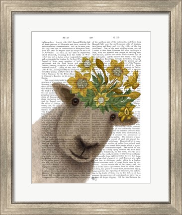 Framed Sheep with Daffodil Crown Book Print Print