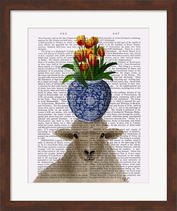 Framed Sheep and Tulips Book Print Print