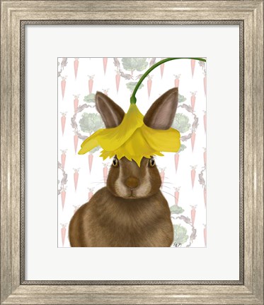 Framed Daffodil Rabbit Print