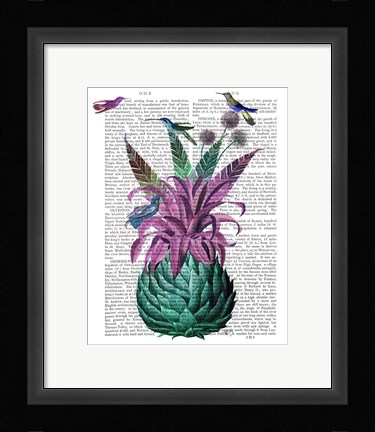 Framed Tropical Artichoke Book Print Print