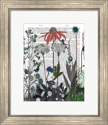 Framed Wildflower Bloom, Ostrich Book Print Print