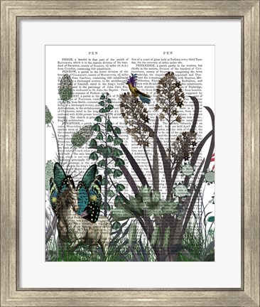 Framed Wildflower Bloom, Horse Book Print Print
