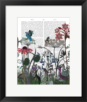 Framed Wildflower Bloom, Rabbit Book Print Print
