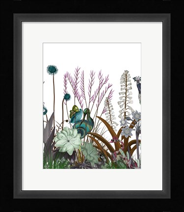 Framed Wildflower Bloom, Snail Bird Print