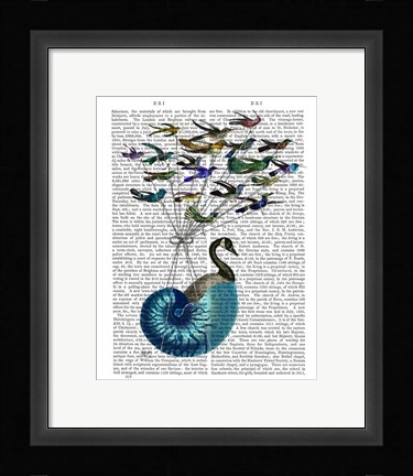 Framed Goose Hot Air Balloon Book Print Print