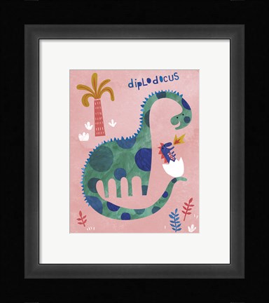 Framed Diplodocus Duo Print
