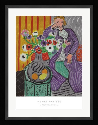 Framed La Robe Violette et Anemones Print