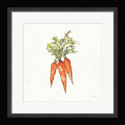 Framed Veggie Market V Carrots Print