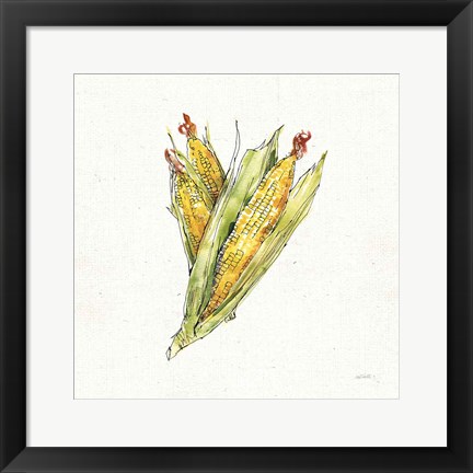 Framed Veggie Market III Corn Print