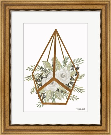 Framed Gold Geometric Diamond Print