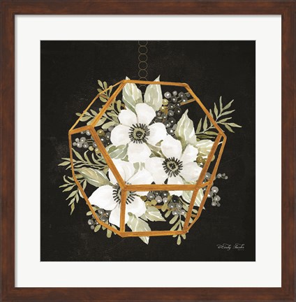 Framed Gold Geometric Hexagon Print