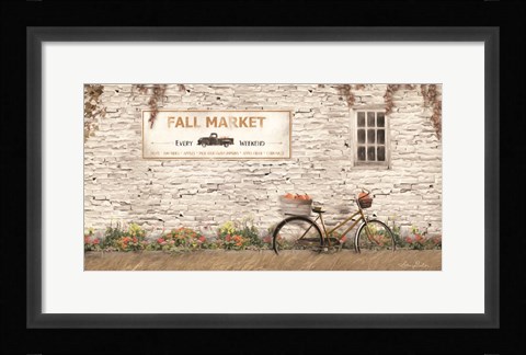 Framed Fall Market with Bike Print